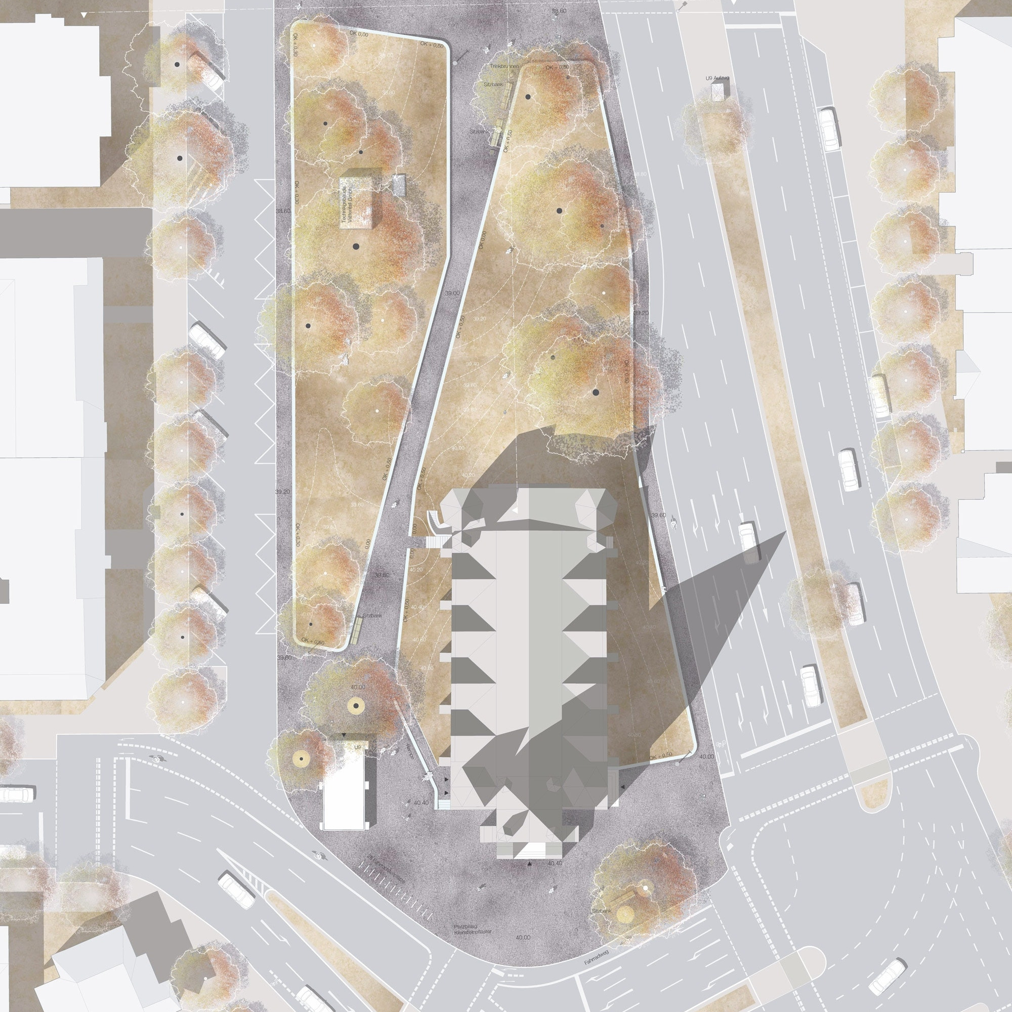 Freiraumplanung Friedrich-Wilhelm-Platz © METTLER Landschaftsarchitektur, CH-Gossau und Berlin