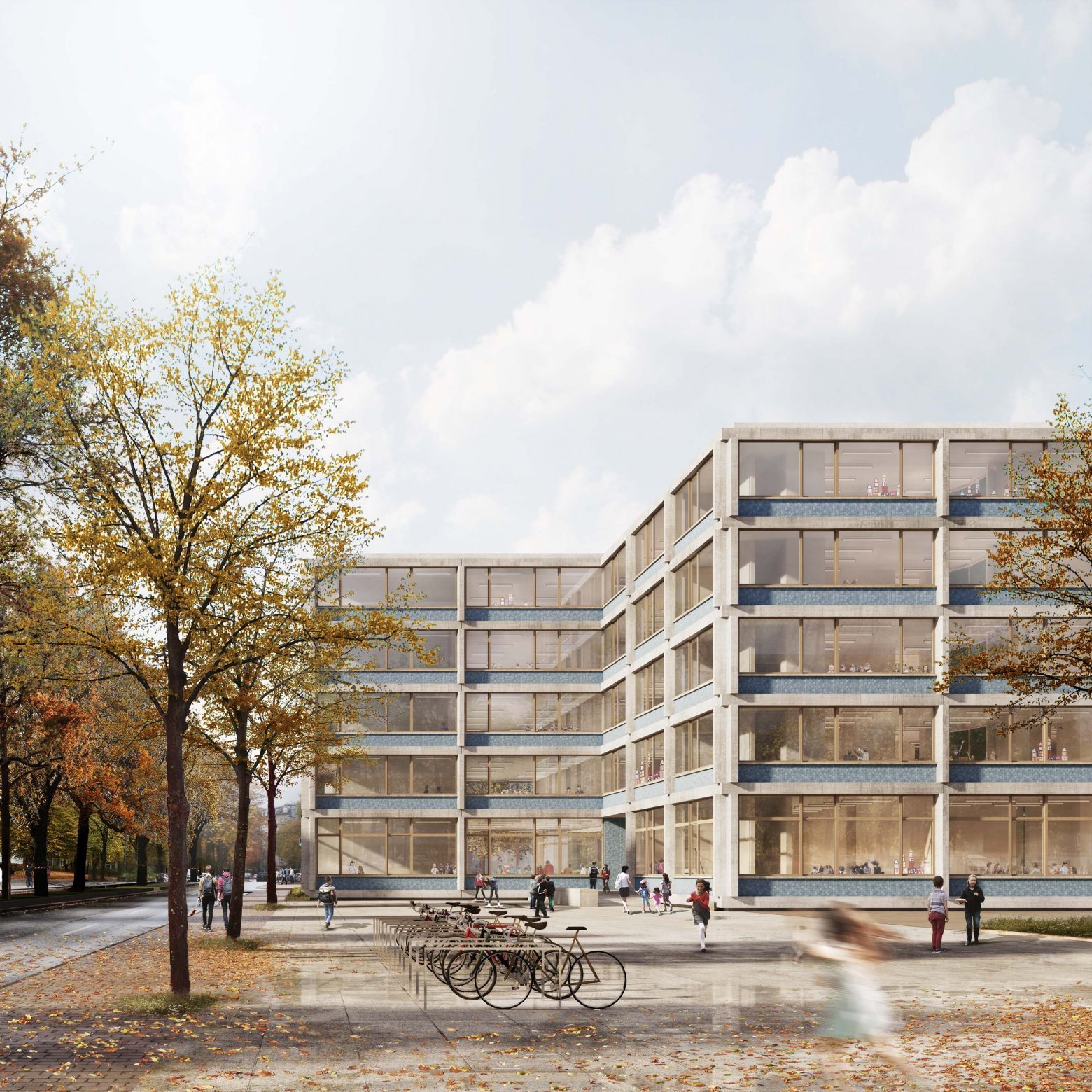 Vierzügige modulare Grundschule und Sporthalle © Bruno Fioretti Marquez Architekten, Berlin